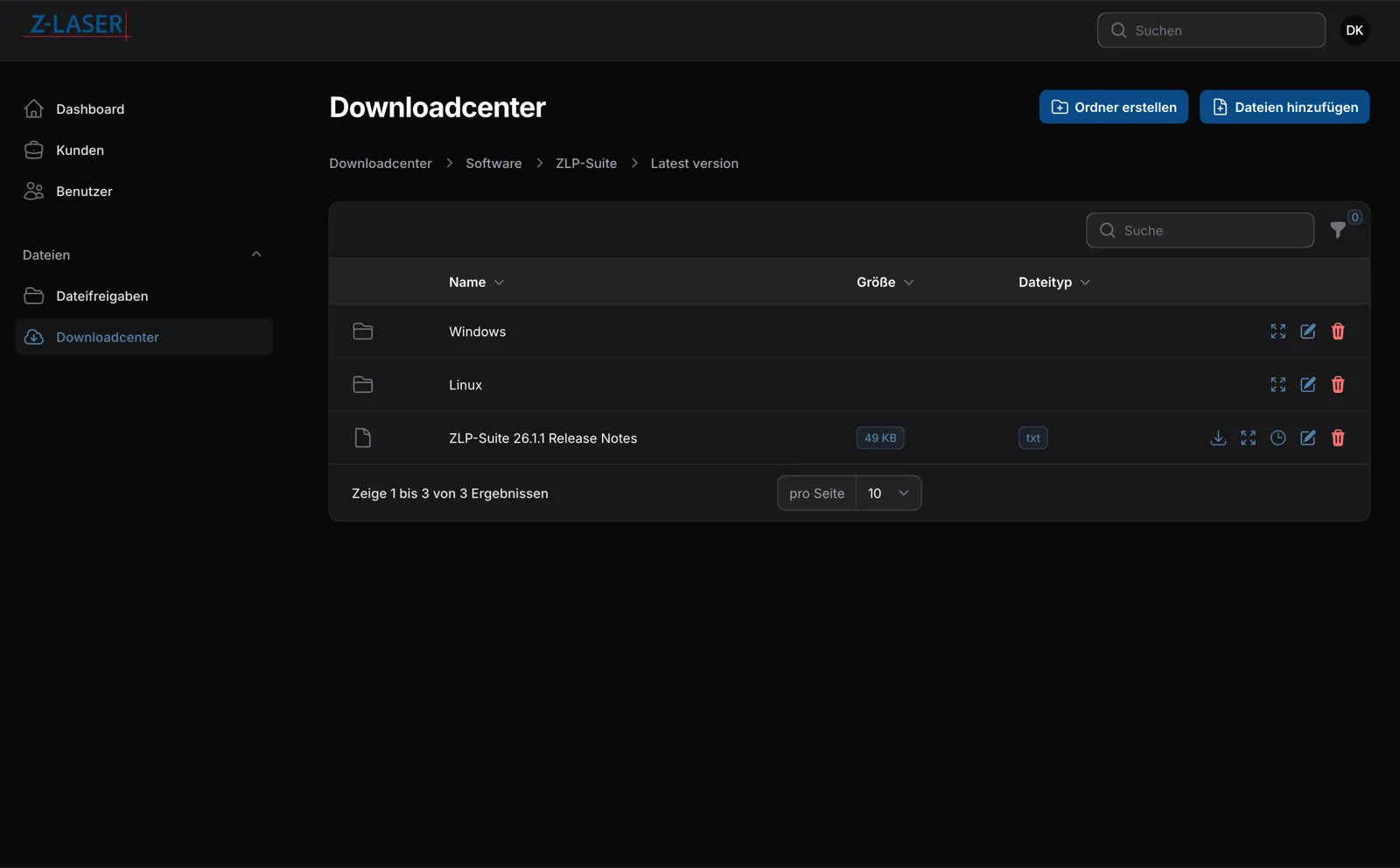 Z-LASER Downloadcenter